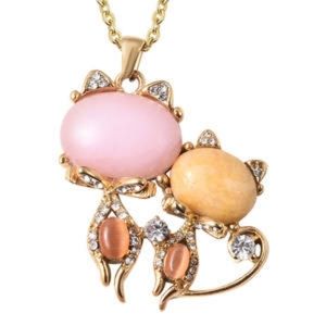 Rose Quartz Cat pendant